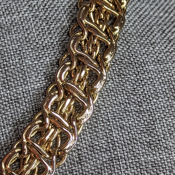 Large Collar necklace vintage gold tone - Picture 6 of 11